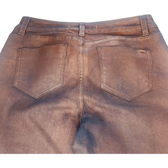 Max Studio | Brown & Navy Iridescent Straight Leg Denim Jeans Size 8 | EUC - Picture 12 of 14